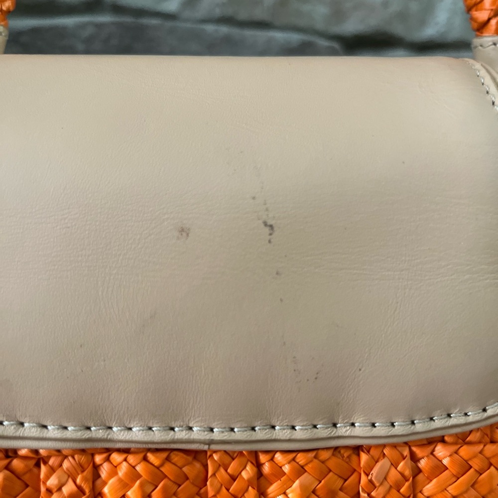 Cole Haan Straw Handbag with Leather Trim - Picture 5 of 6